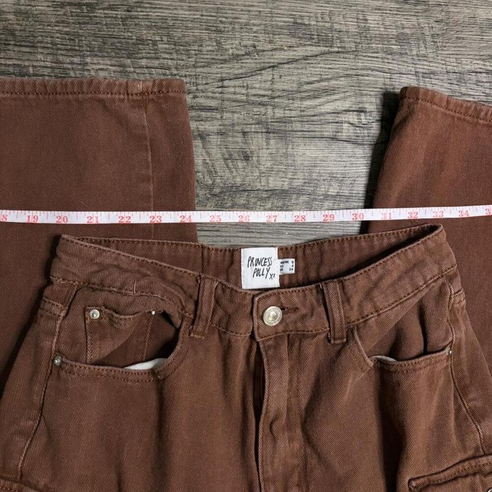 Princess Polly Brown Cargo Pants - Size 4 - Picture 6 of 6